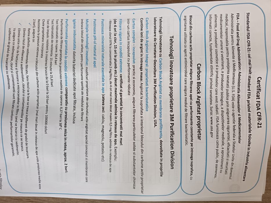 Sistem Filtru de apa Aqua Pure Complete, Nou - Nefolosit