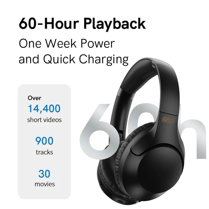 Безжични ENC слушалки QCY H-2, Bluetooth 5.3, 60h. Play, Bass и EQ APP