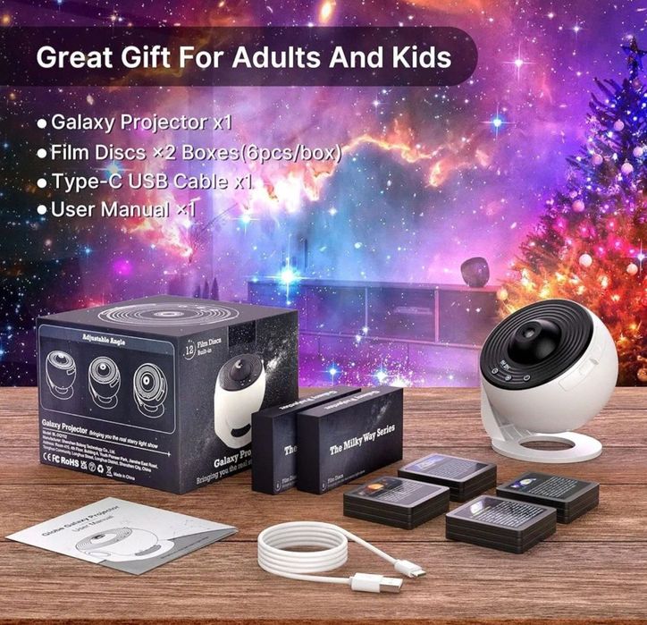 Звезден проектор Fussion Planetarium планетариум звездно небе 12 филма