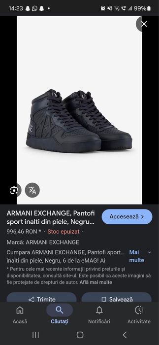 Adidasi armani exchange