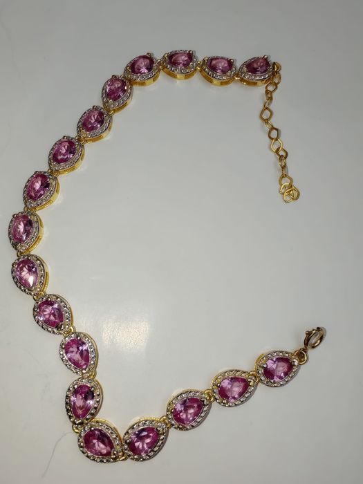 Bratara 14 K argint, aur galben, safir- 7,92 ct