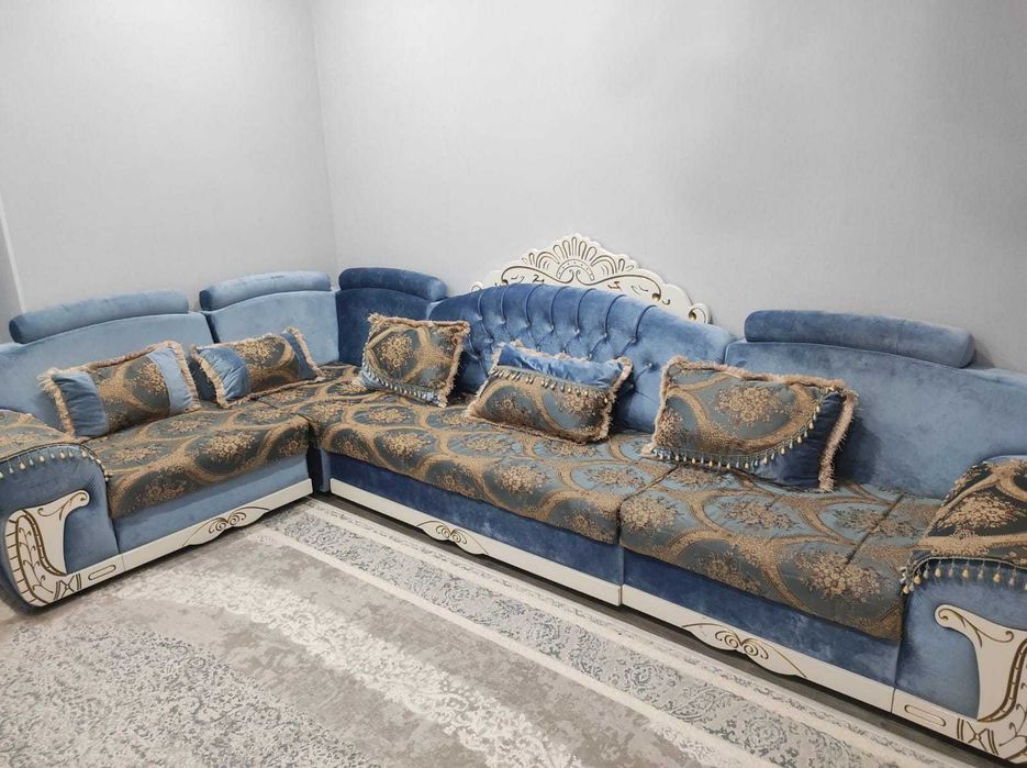 Диван 3,5м угловой синий