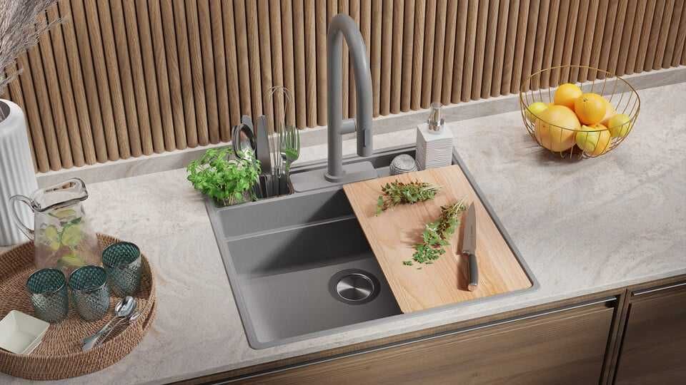 Сева кухненска мивка от гранит Ню Йорк 60 Multispace 580 x 530 мм