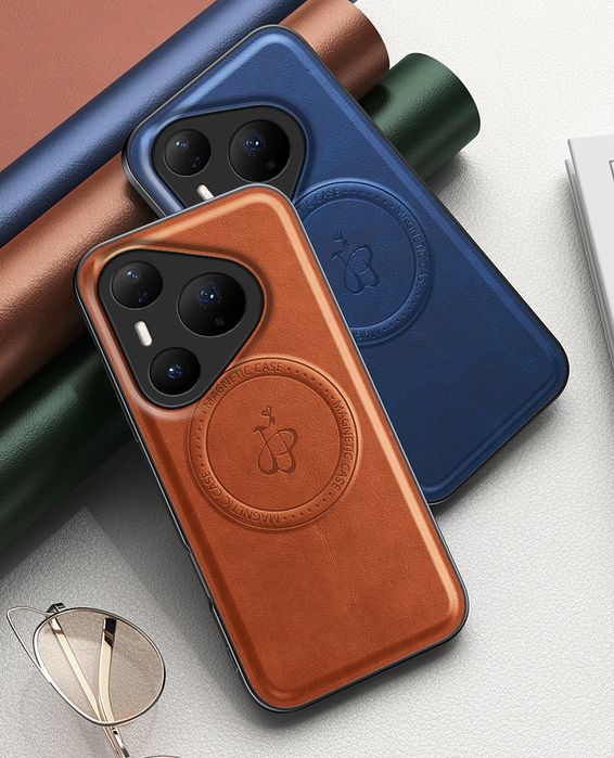 Huawei Pura 80 80 Pro 80 Ultra / LEATHER MAGSAFE Кожен кейс със стойка