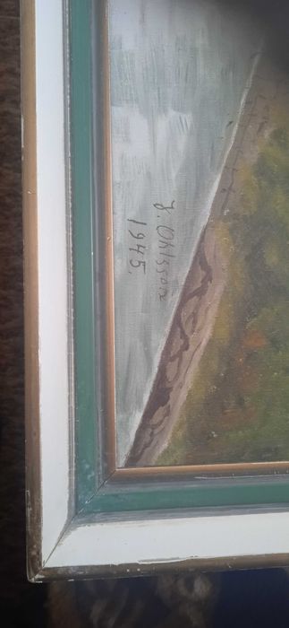 Шведски  художник Ohlsson  1945 г маслена картина