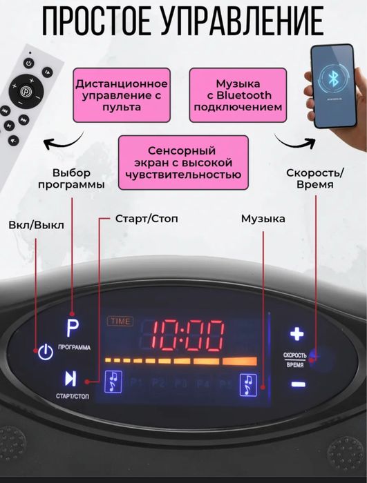 Виброплатформа для похудения с эспандерами