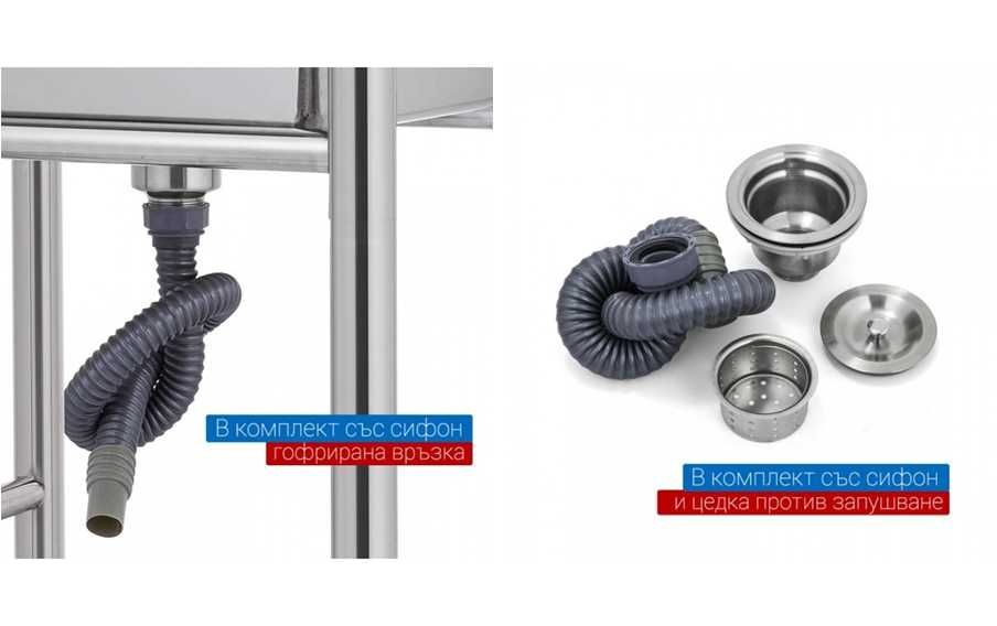 Професионална кухненска мивка Алпака Мивки неръждаема стомана РАЗМЕРИ