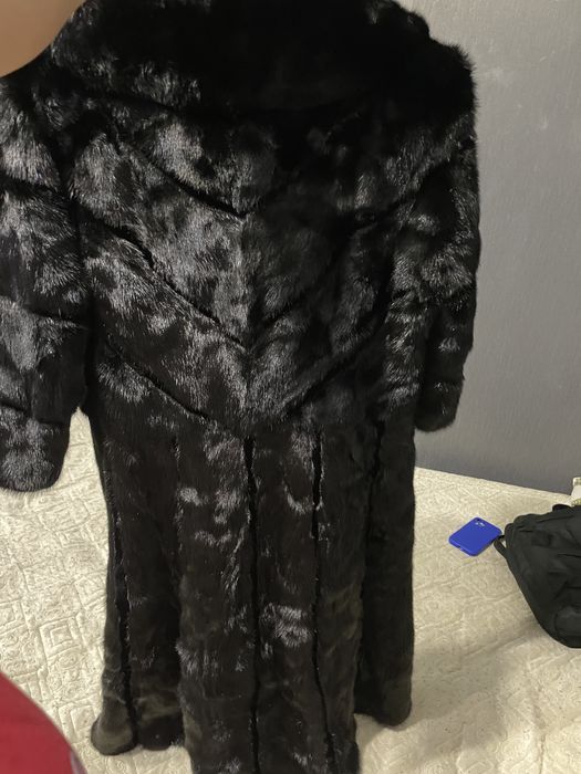 норковая шуба черная