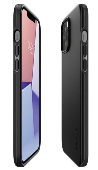 Husă Slim Spigen Thin Fit, iPhone 12/12 PRO, Black