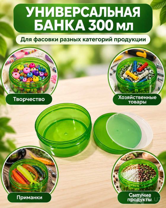 300 мл ҳажмдаги пластик банкалар сотилади