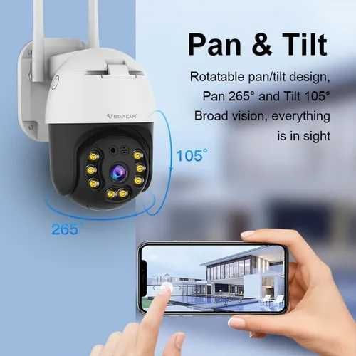 Камери за видеонаблюдение 8 МР ICSEE Куполна външна камера wifi камера