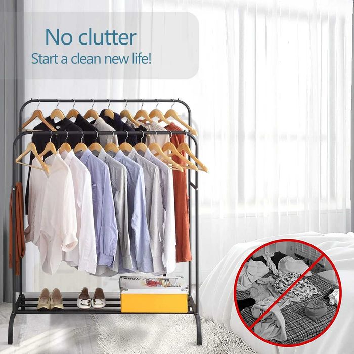 Стоманен Щендер Закачалка за Дрехи (Hanger_Black)