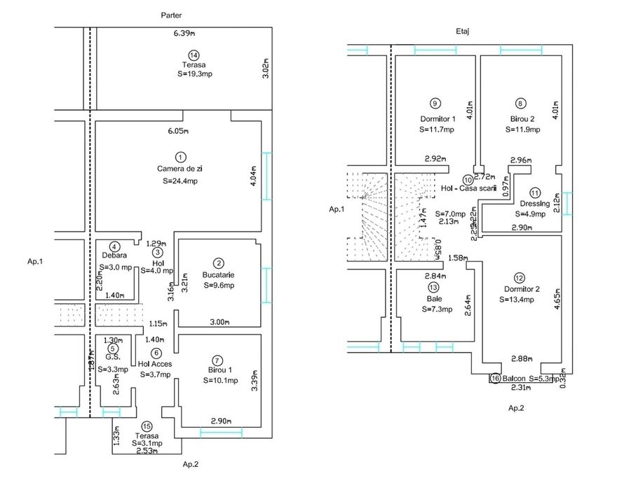 Dezvoltator vand Duplex 115mp utili la 2min de benzineria ESO Giroc