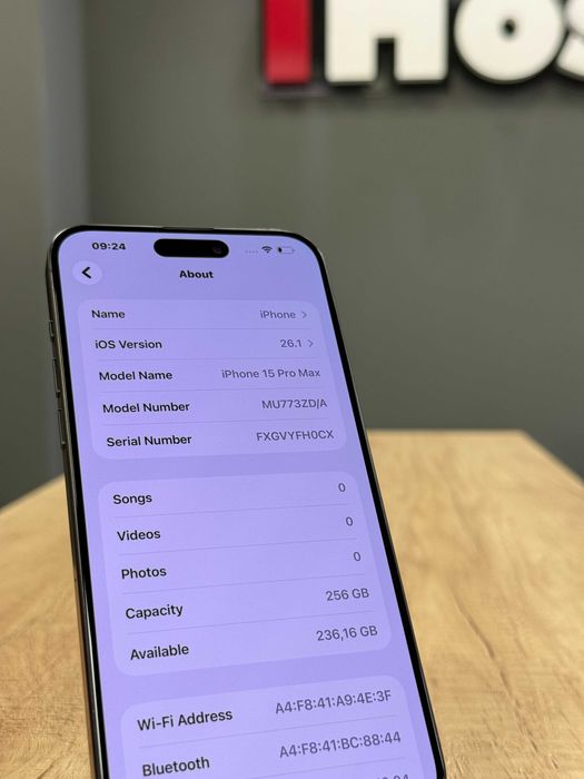 iPhone 15 Pro Max Black Titanium Negru 256GB, 84% Baterie #7038