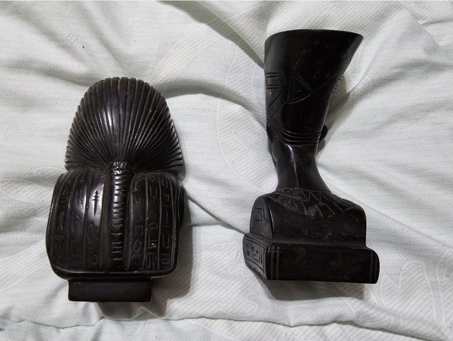 Regina Nefertiti si Tutankhamon Busturi din piatra de bazalt