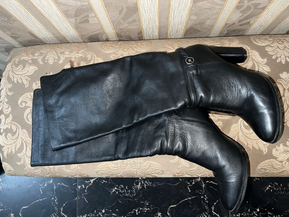 Кожанные демисезонные сапоги