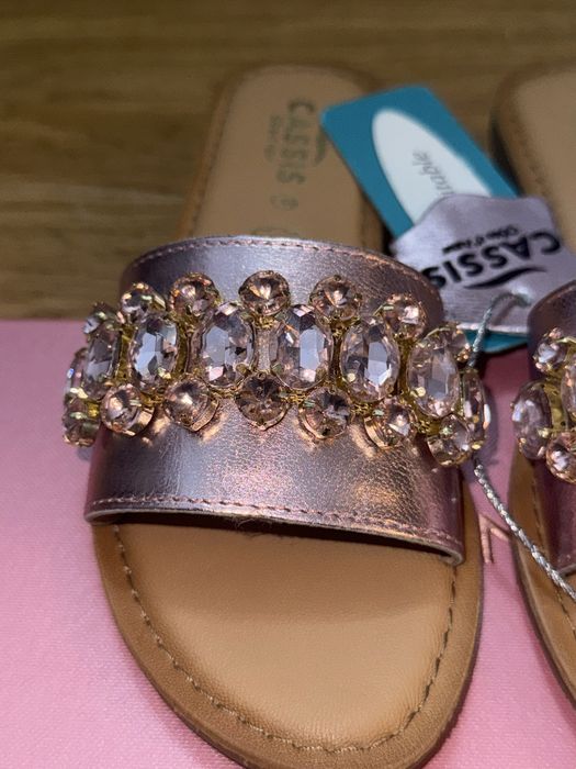 Sandale din piele cu pietre roz Cassis Cote D’azur