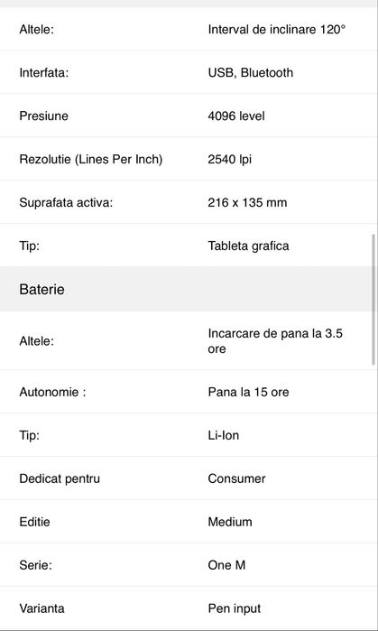 Tableta grafica Wacom One M