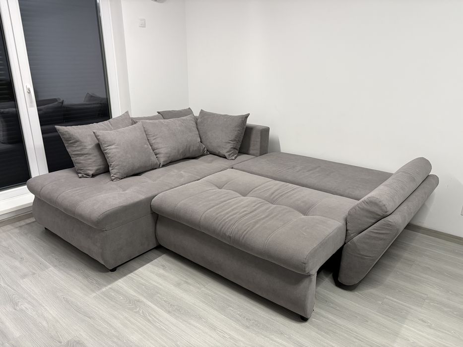 Colțar / canapea extensibil gri – stare foarte bună