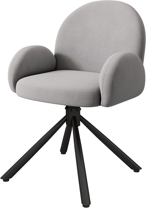 NOU Fotoliu rotativ, catifea gri