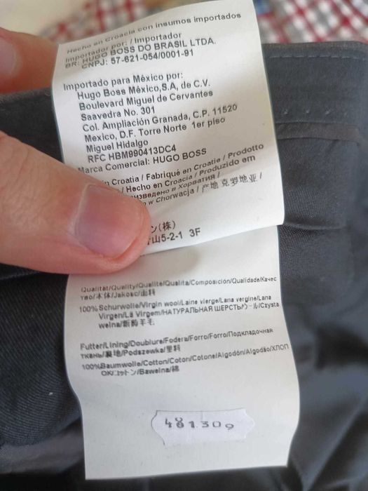 Pantaloni Hugo Boss Lenon Wool Blend Suit Trousers Size 48 Lana