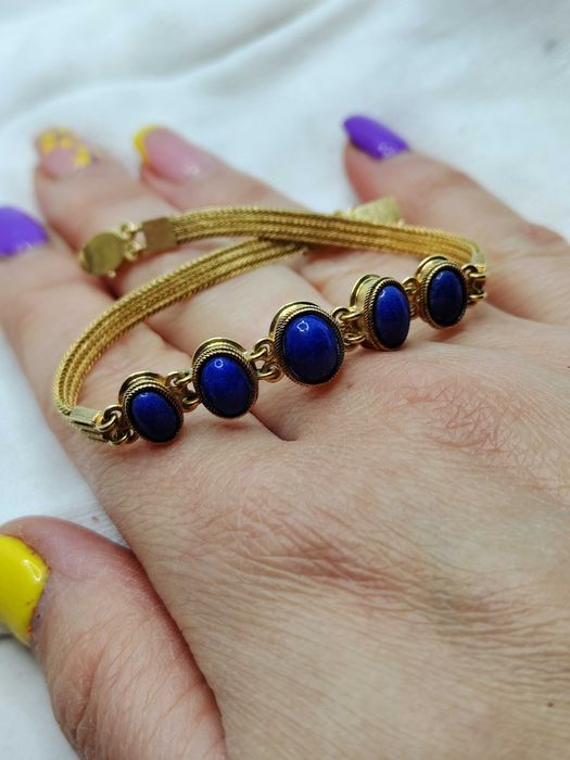 Bratara Regala Aur 18K Cu Lapis Lazuli Unicat