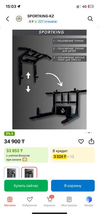 Настеный турник