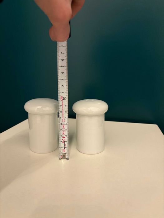 Solnițe Art Deco Thomas Rosenthal, Germania – Porțelan alb, set 2 buc