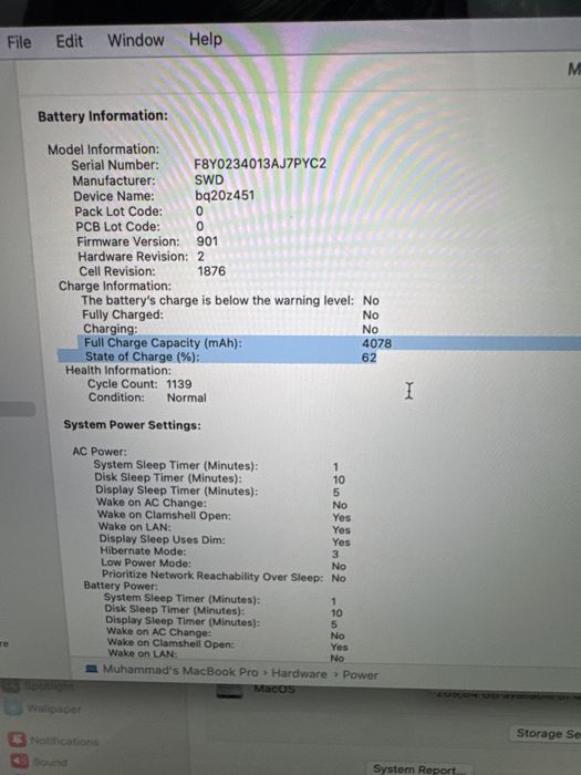 Macbook pro i7 512/12 model A2251 13inch