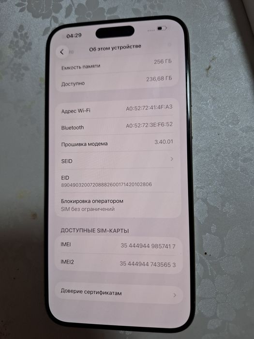 Iphone 15 pro max 256 g