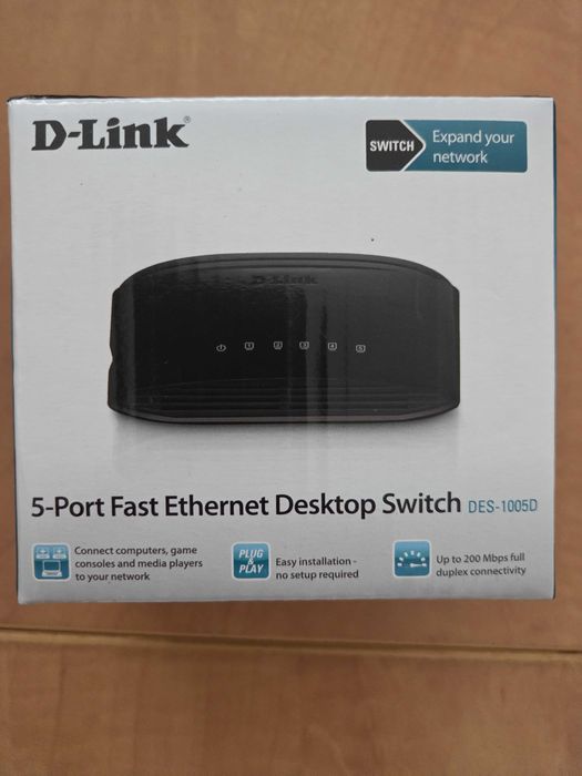 Суич D-Link DES-1005D/E, 5 портов 10/100, Desktop