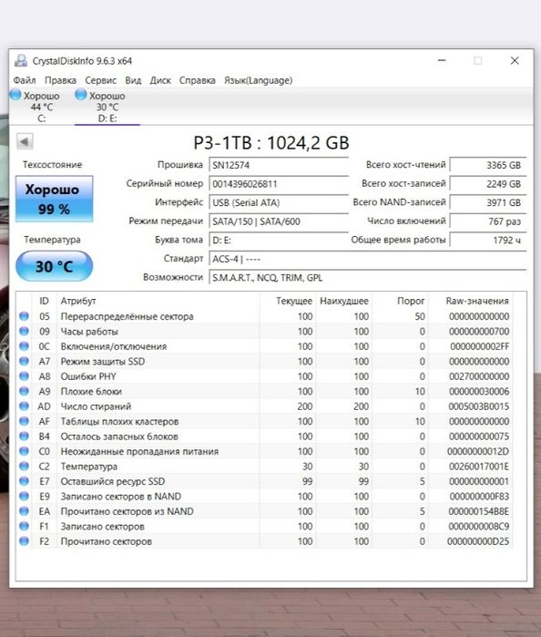 Продам ssd disk на 1 тб