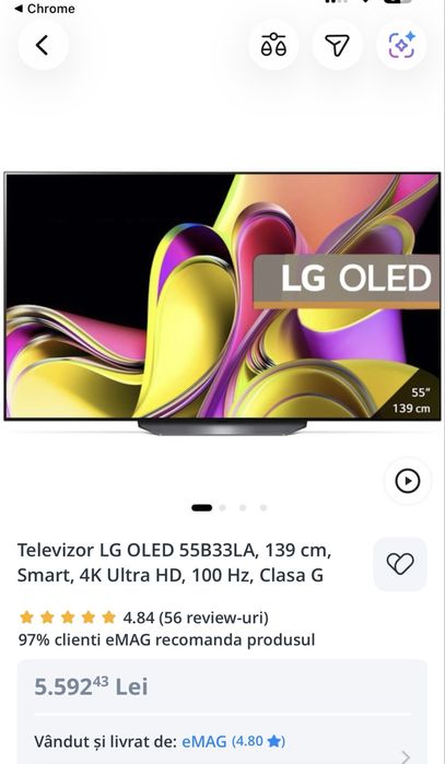 Tv Oled LG 55B3 4k 120hz, ultra slim, nou