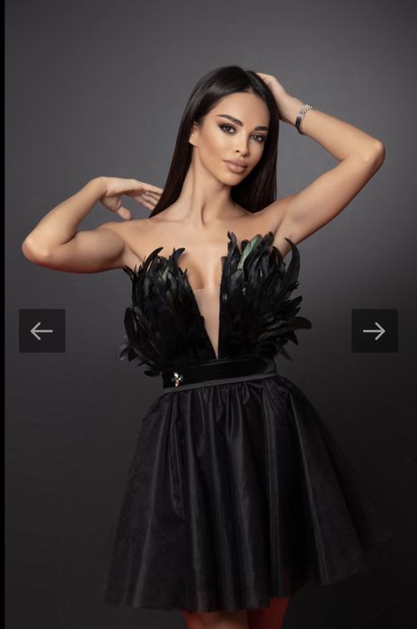 Рокля с пера "ROYALE" - Christine Fashion