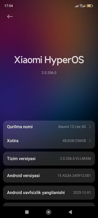 xiomi 13lite 5g sotiladi