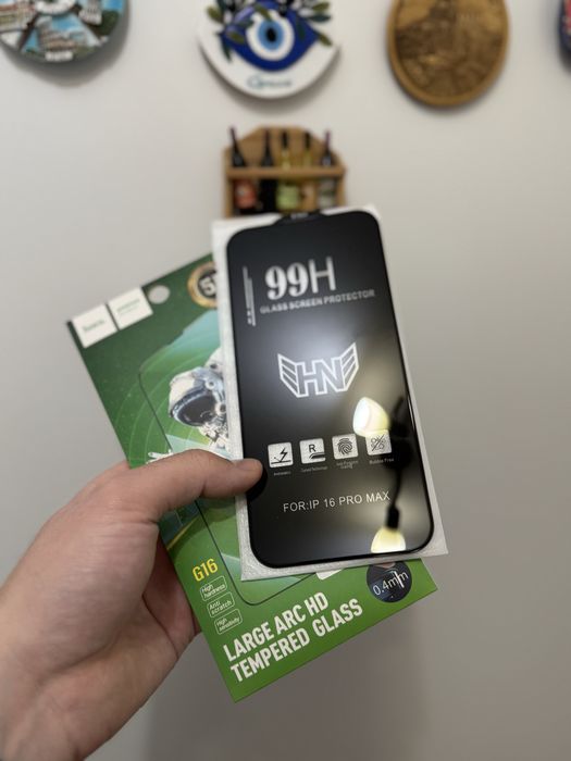 Folie sticla iPhone 16 Pro/16 Pro Max Hoco Premium 99H Antiamprenta