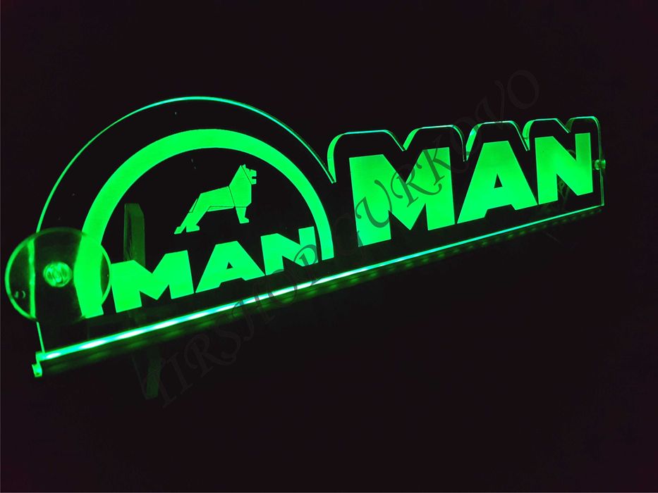 Светещи Лазерно Гравирани Табели за Камиони 12V или 24V SCANIA MAN DAF