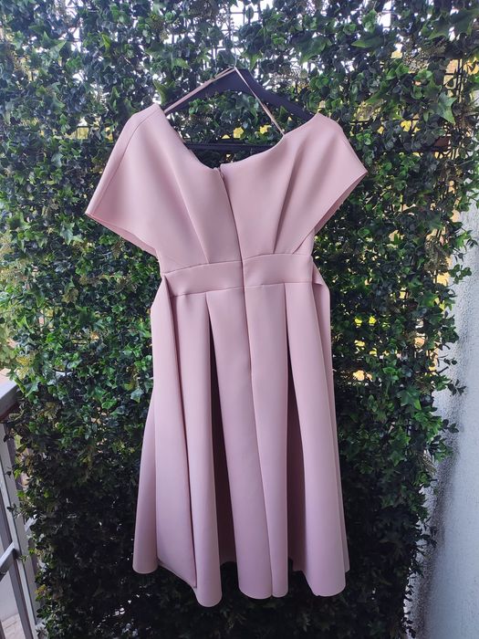 Rochie elegantă roz pudră, mărimea 36 (SARA), NOUĂ fără etichetă