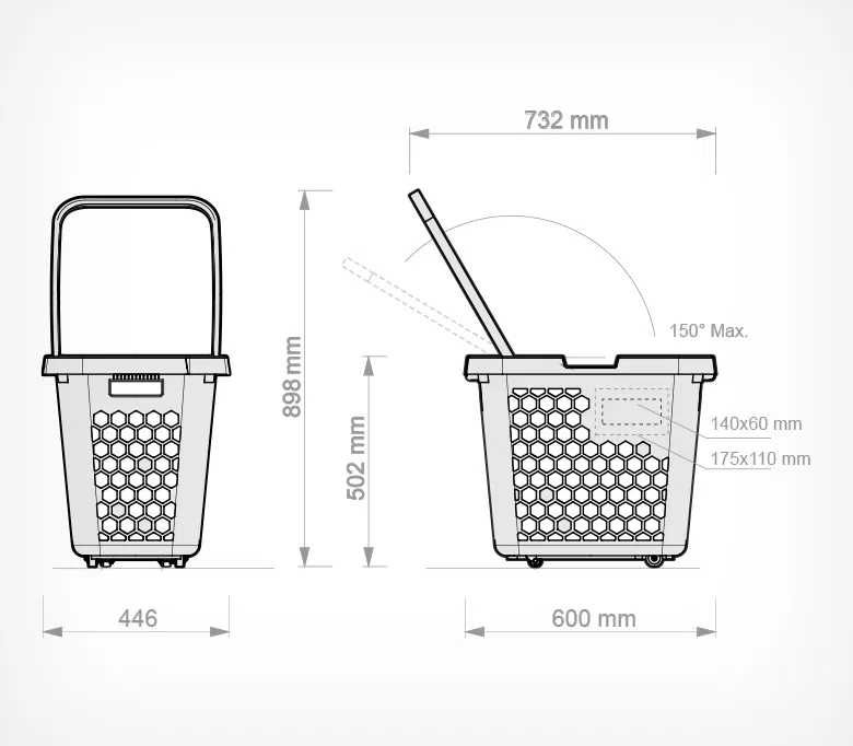Покупательская "Корзина-тележка пластиковая 80 литров", оборудование.