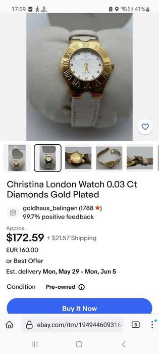 Продавам дамски часовник Christina London diamond