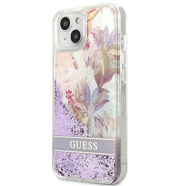 Guess hardcase flower liquid glitter - дизайнерски кейс с течност за i