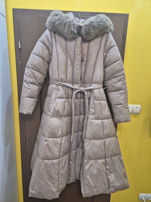 Зимно яке бежаво с пух
