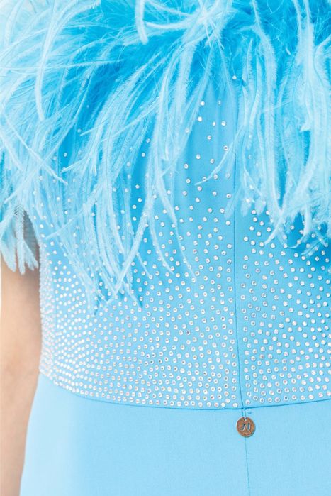 Rochie din pene si cristale