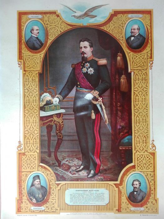 Tablou Litografie Alexandru Ioan Cuza 1909