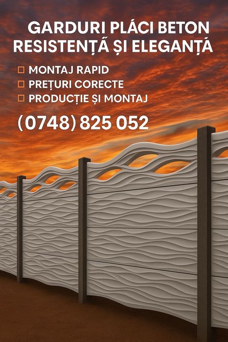 Garduri placi beton