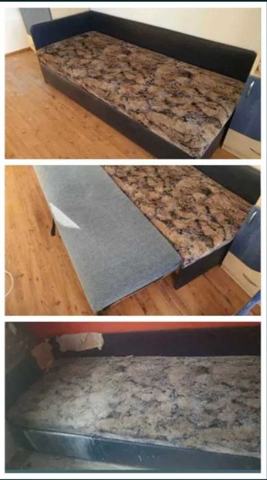 Canapea Recameu Pat extensibil 190 x 80, se extinde în lateral, este julit intr-un colt, trebuie sters de praf, dar se aduna si se extinde perfect