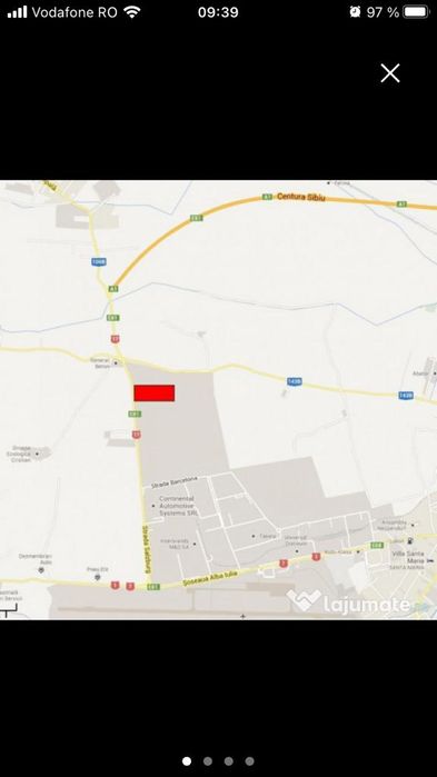 Teren industrial intravilan str Salzburg Sibiu  deschiderea 79 ml suprafață 19325 mp