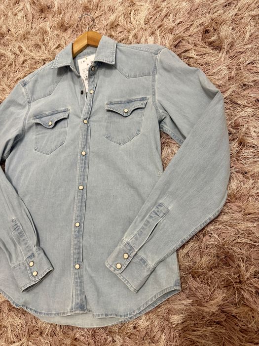 Cămașă din blug denim bărbați mânecă lungă Pull&Bear mărimea S