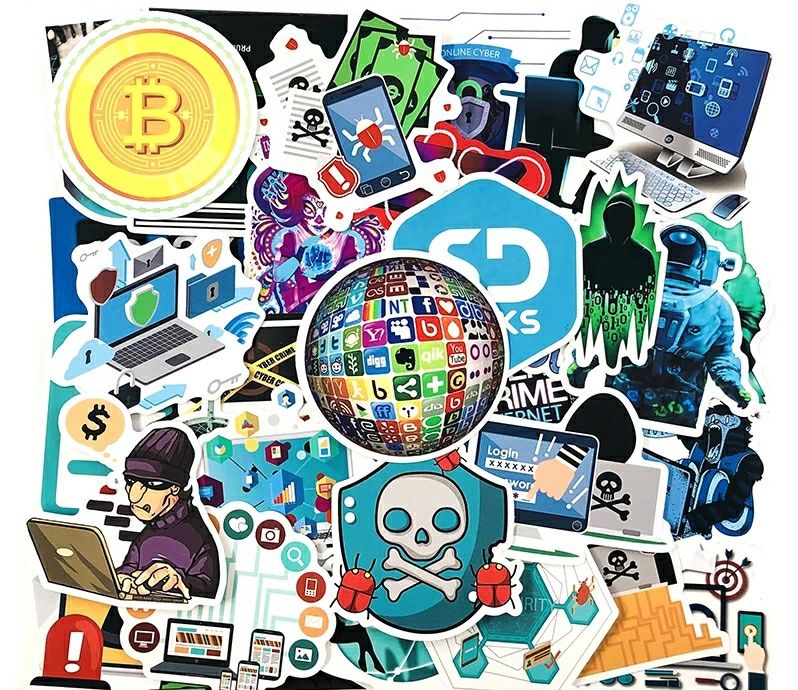 Наклейки виниловые интерьерные 50 штук