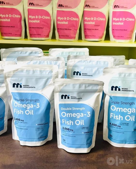 Omega 3 3000 mg double strength, EPA DHA омега 3 baliq yogi, fish oil